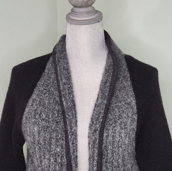 Chup Smartwool Black & Grey Speren Wool Blend Cardigan Sweater Wrap Size XS - Picture 3 of 8